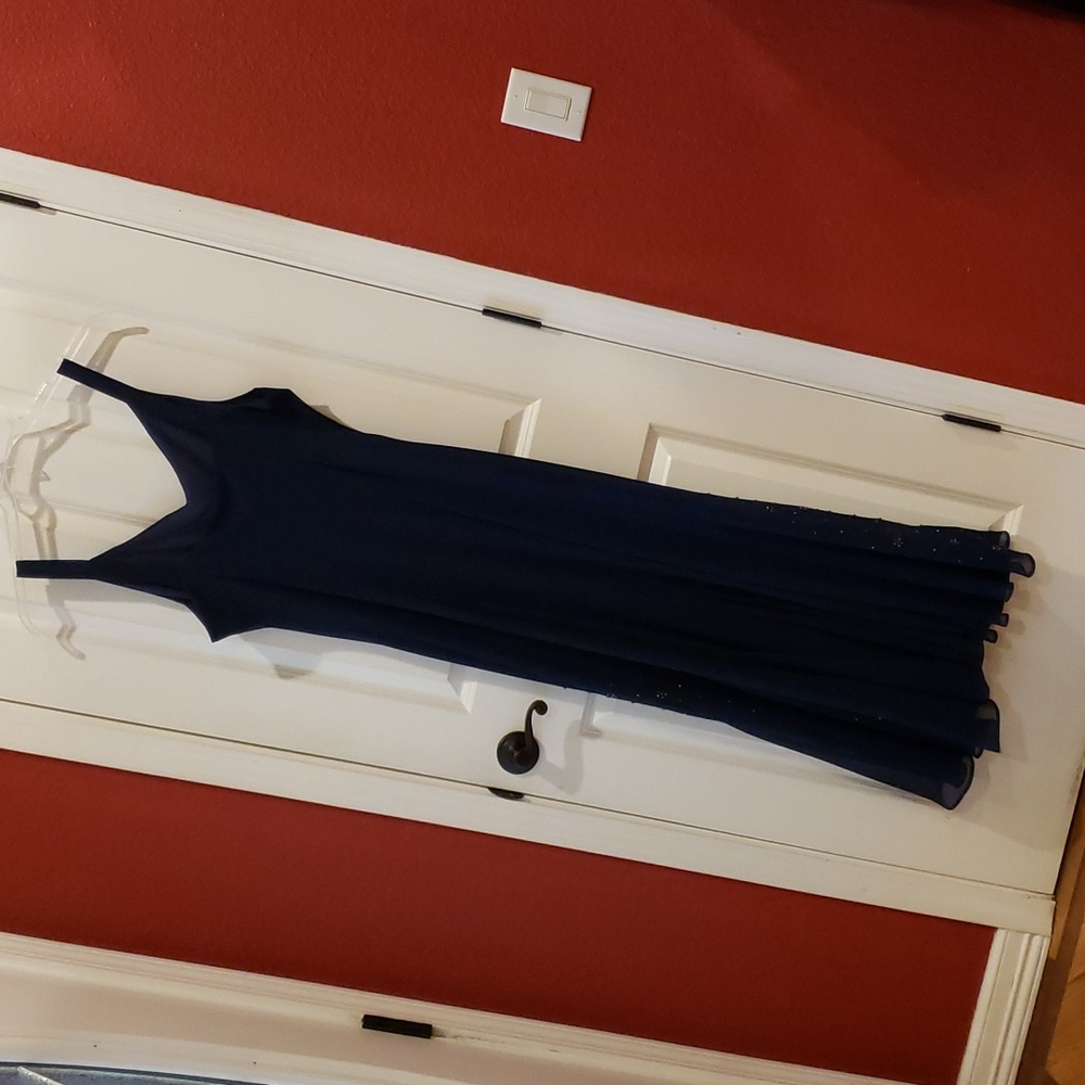 CATHERINES Navy Blue Masquerade Beaded Dress Set sz 18W Women's Plus Evening - Picture 8 of 12